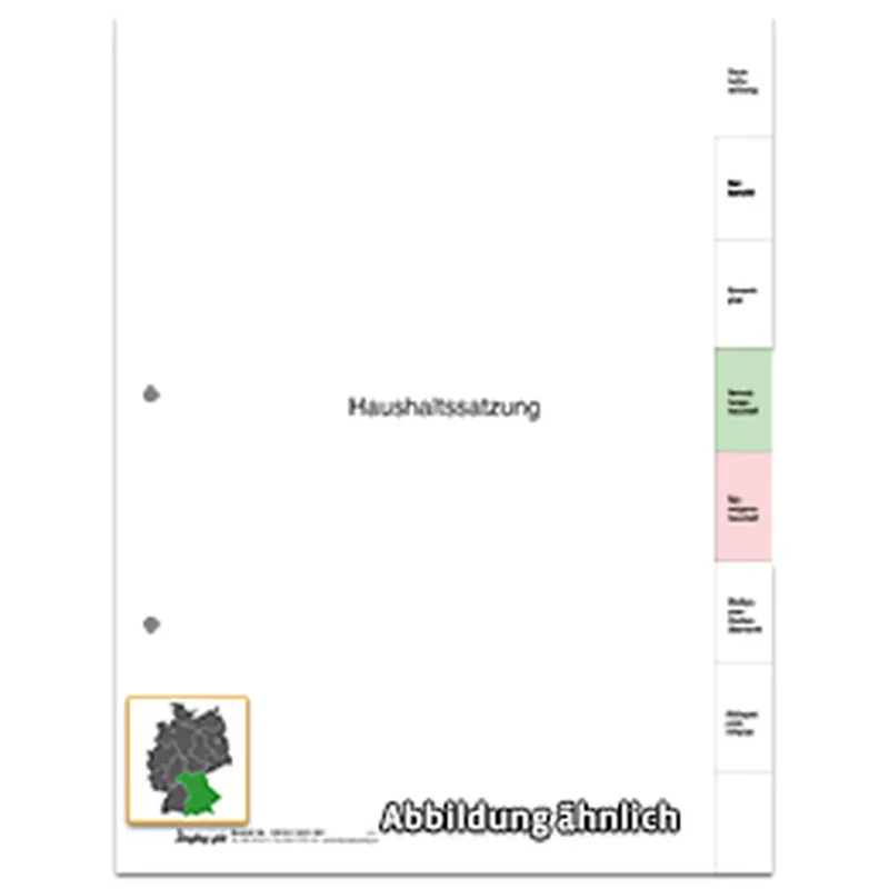 Register- Satz Haushaltssatzung, 8-teilig, DIN A 4 hoch (Lochung links, Registerstanzung rechts)