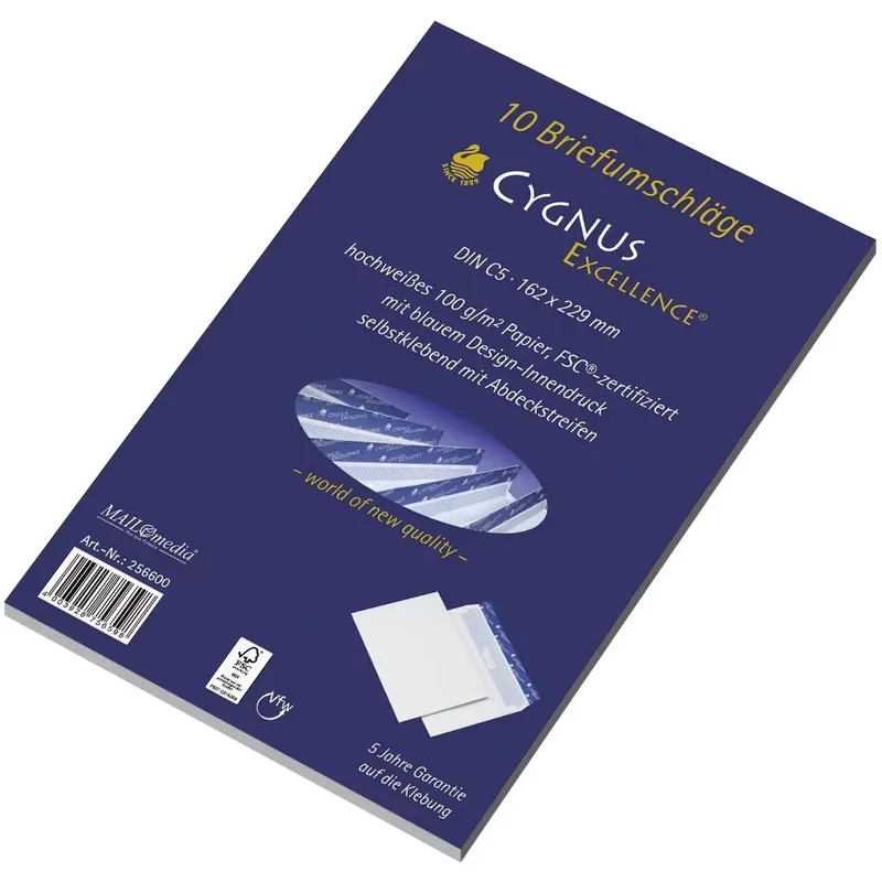 Briefumschlag C5, haftkebend, weiß, Offset 100g, 10 Stück
