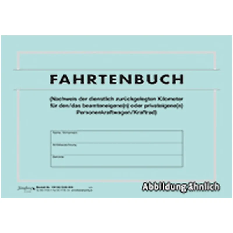 Fahrtenbuch (Variante) beamten-, privateigener PKW, DIN A5 40-seitig, blau