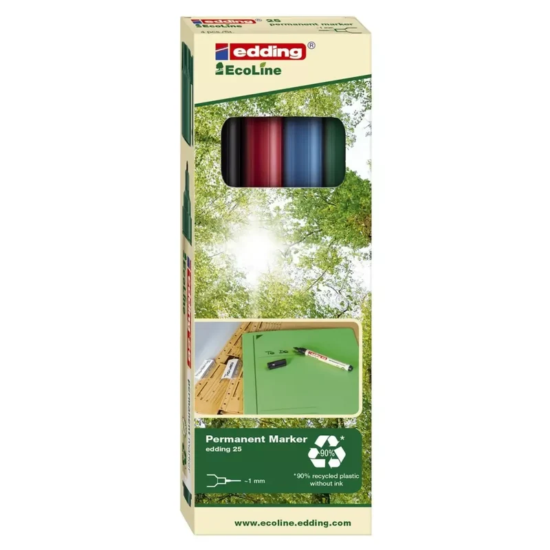 25 Permanentmarker EcoLine - nachfüllbar, 1 - 5 mm, sortiert