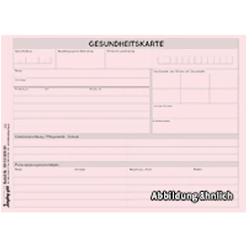 Gesundheitskarte Mädchen, 210 x 152 mm, gefalzt, Karton rosa