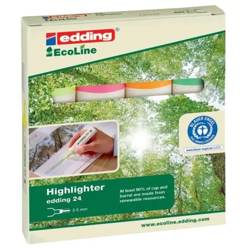 24 EcoLine Textmarker - nachfüllbar, sortiert