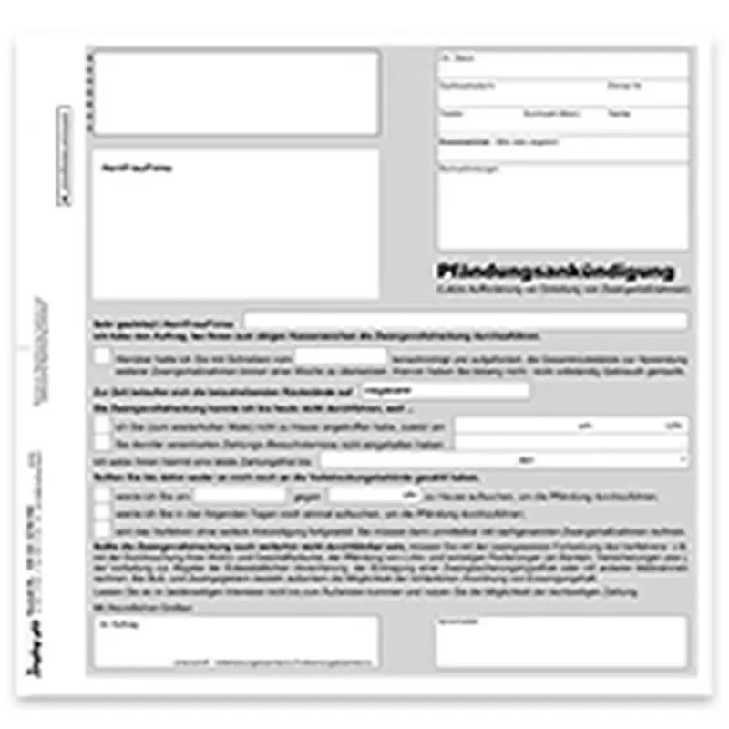Pfändungsankündigung, 2/3 A4 2-fach