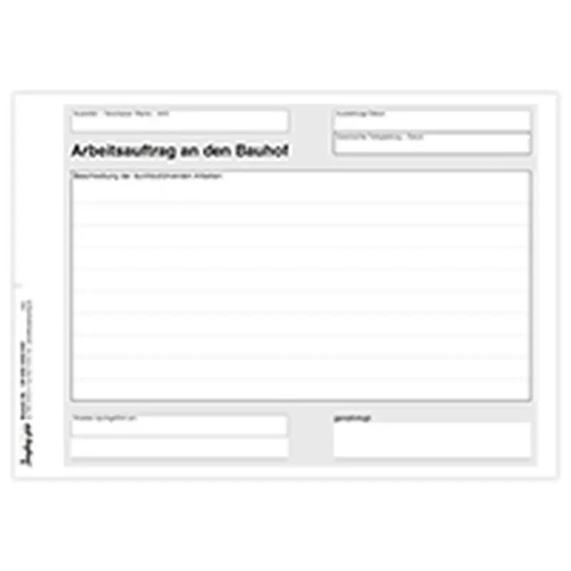 Arbeitsauftrag an Bauhof, A5 2-fach
