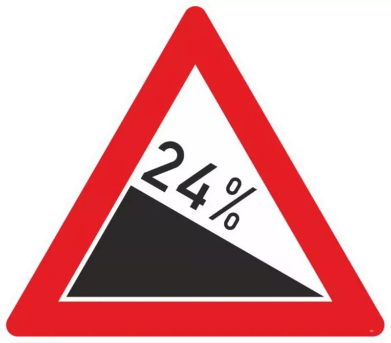 Verkehrszeichen VZ108-24 Gefälle 24%
