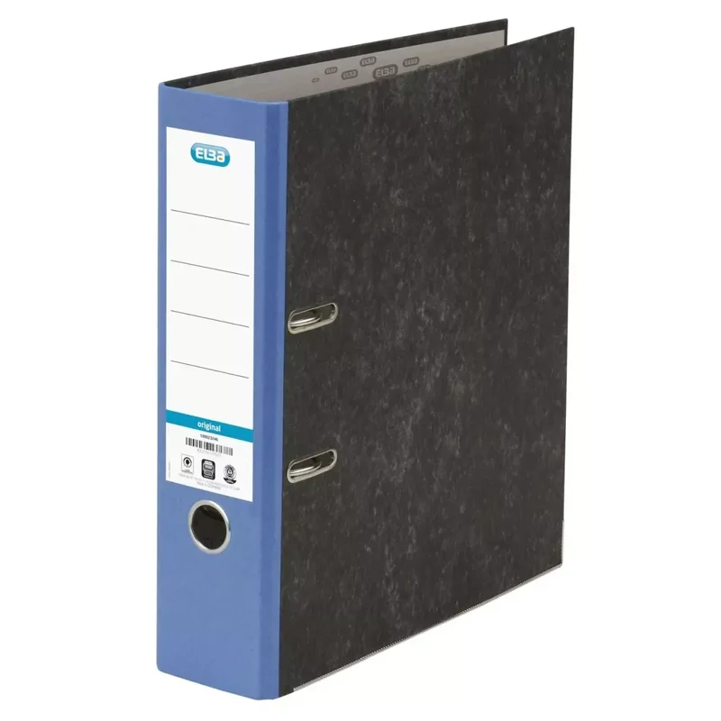 Ordner smart Original Wolkenmarmor, mit aufgeklebtem Rückenschild, Rückenbreite 8 cm, blau