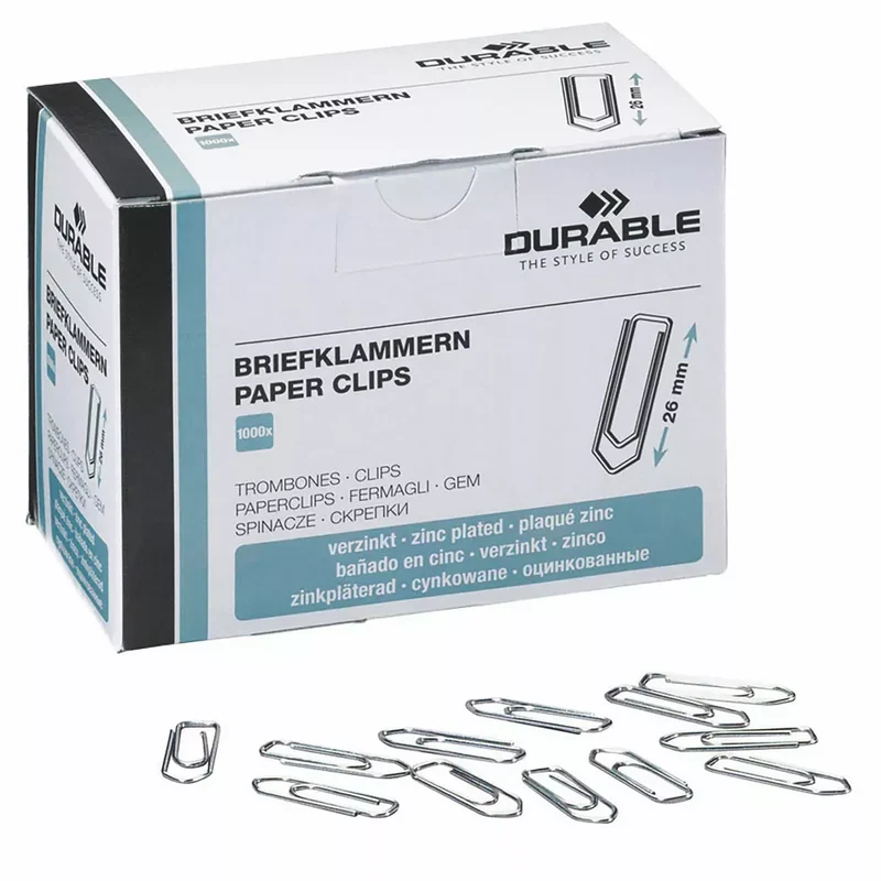 Durable Büroklammern silber Metall-1000 Stück