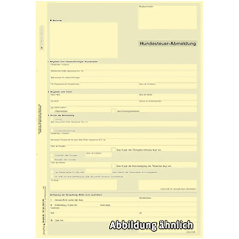 Hundesteuer-Abmeldung, DIN A4 2-fach