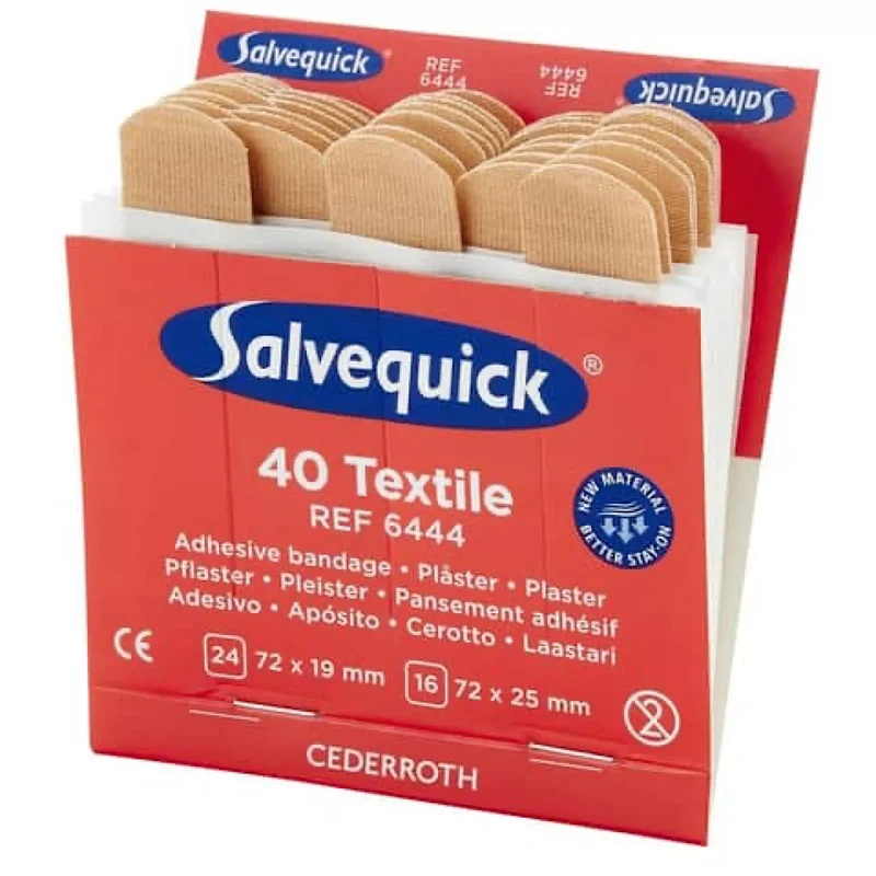 Salvequick Pflasterspender Refill-Einsatz 6444 mit 6 x 40 St. Pflaster aus elastischem Textil