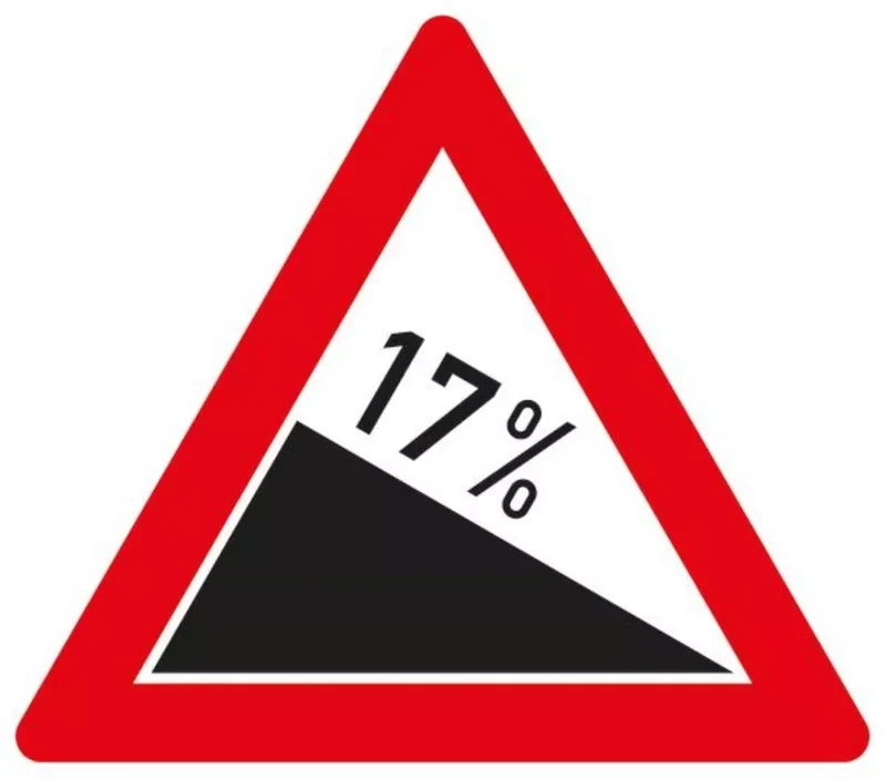 Verkehrszeichen VZ108-17 Gefälle 17%