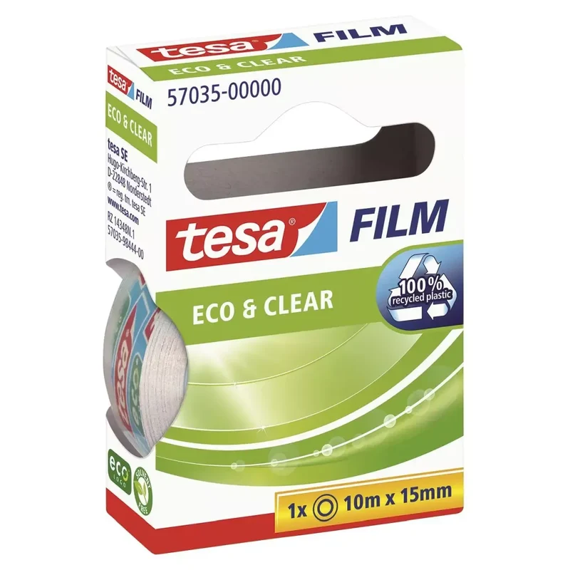 Klebefilm Eco & Clear - unsichtbar, 15 mm x 10 m