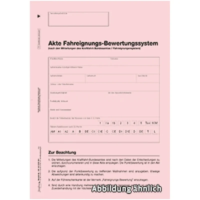 Akte Fahreignungs-Bewertungssystem, A4, 4-seitig, rot