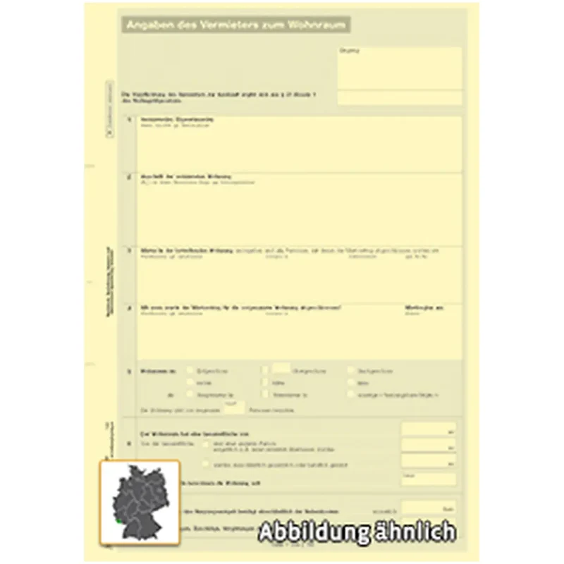 Mietbescheinigung, A4-