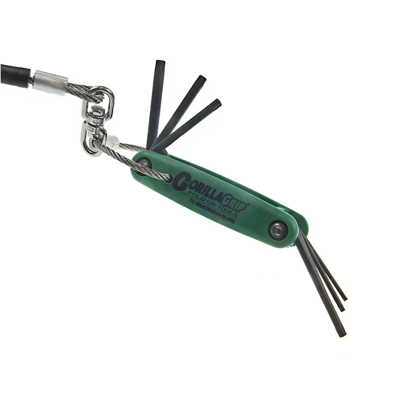 TORX-Schlüsselsatz von Bondhus, T9-T40, inkl. Edelstahl-Drahtseil mit Drehgelenk für ibombo Fahrrad-Reparaturstation