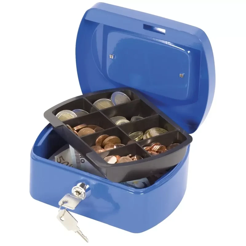 Geldkassette - 155 x 120 x 75mm, blau