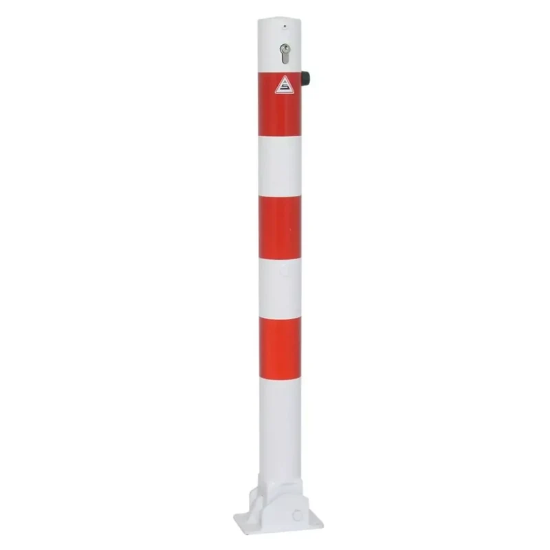 Absperrpfosten Stahlrohr Ø 76x2,6 mm, umlegbar, mit Profilzylinderschloss