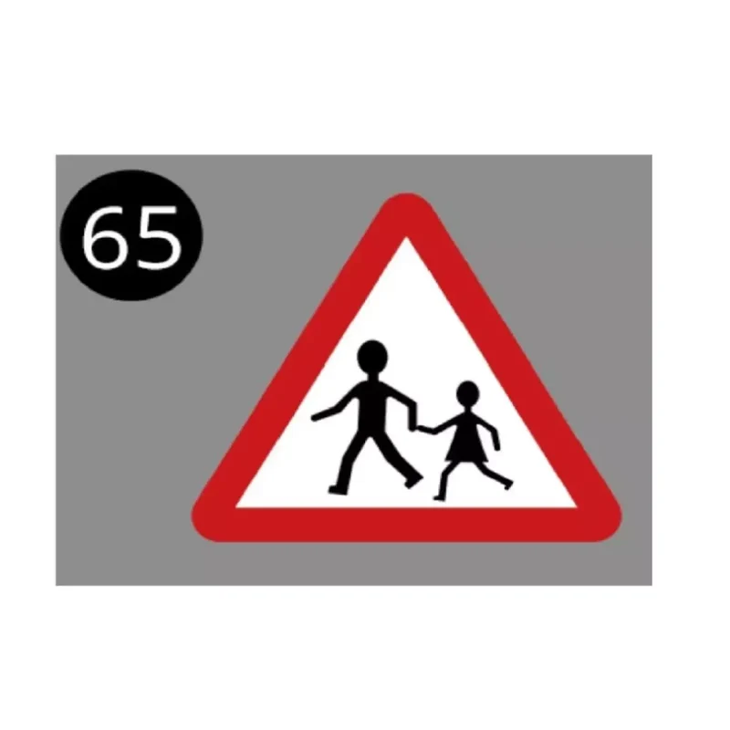 PREMARK™ Easy, VZ136-10, Achtung Kinder, Richtung links, 400x400 – VPE 2 Stück