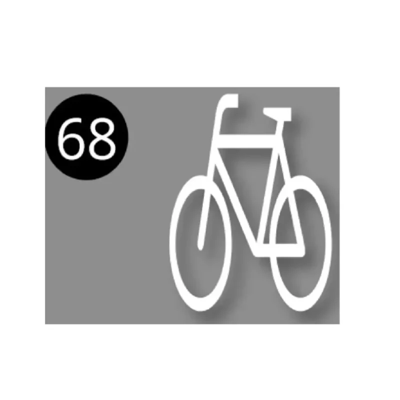 PREMARK™ Easy, Radweg - Fahrrad, Richtung links, 400x400, weiß – VPE 5 Stück