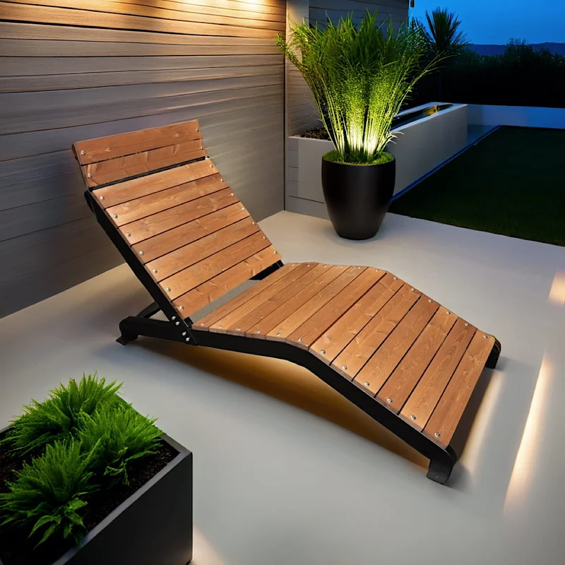 Gartenliege Rafaello aus Holz in Braun