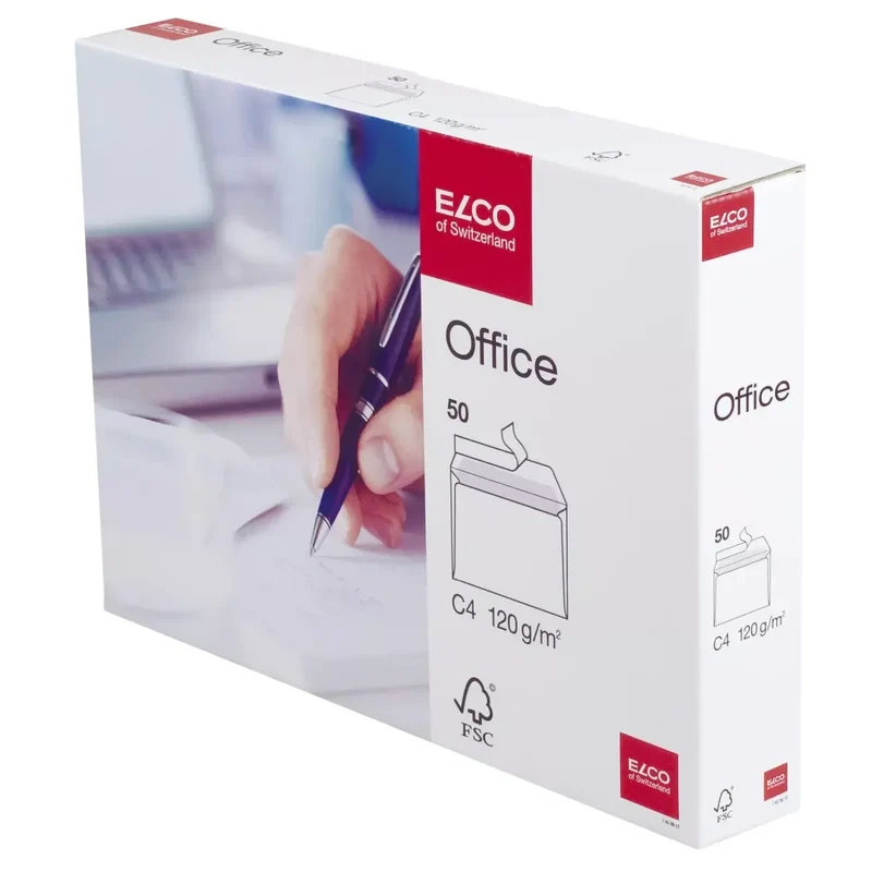 Briefumschlag Office in Shop Box - C4, hochweiß, haftklebend, 120 g/qm, 50 Stück