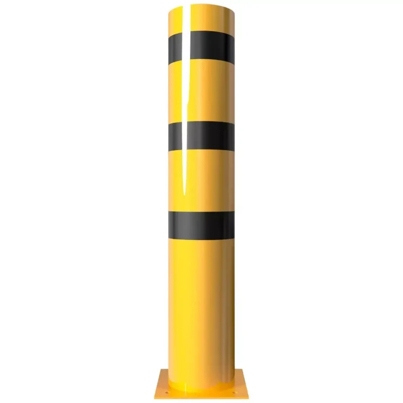 Stahlrohrpoller Ø 273x5 mm zum Aufdübeln gelb / schwarz