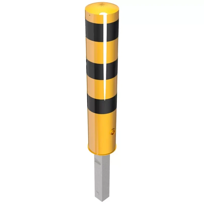 Stahlrohrpoller Ø 193x3,6 mm, herausnehmbar, mit Dreikantverschluss gelb /schwarz
