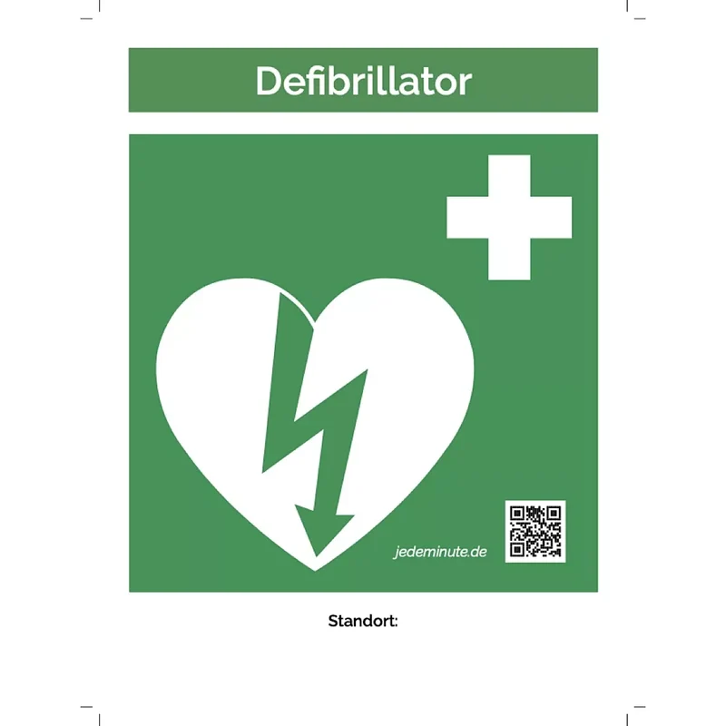 Defibrillator Aufkleber, 3 Stück