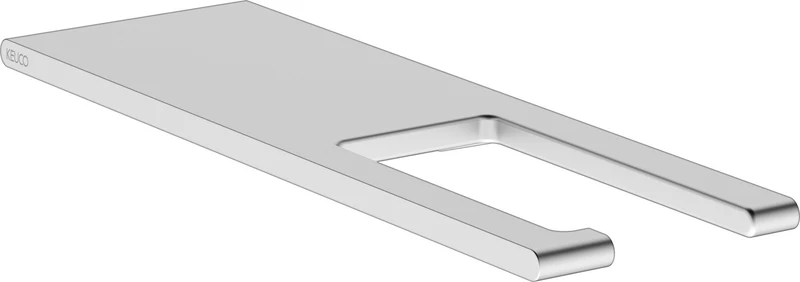 KEUCO Edition 400 Toilettenpapier-Rollenhalter mit Ablage, Alu silber-eloxiert, offene Form