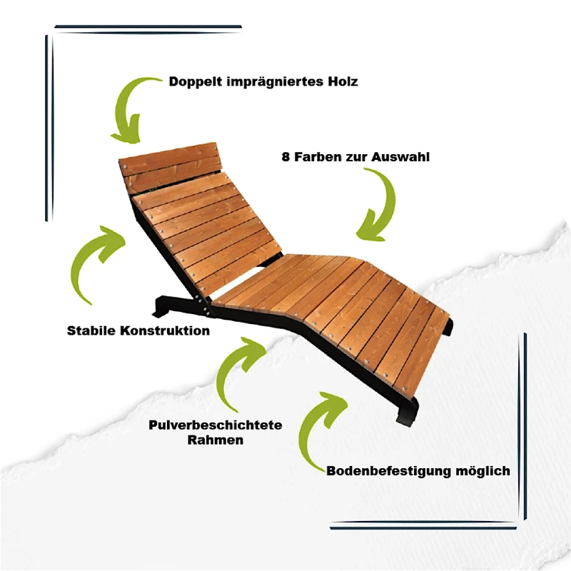 Gartenliege Rafaello aus Holz in Teak