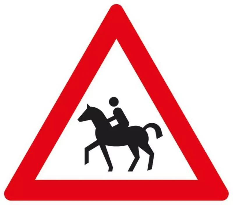 Verkehrszeichen VZ101-13 Reiter, Aufstellung rechts