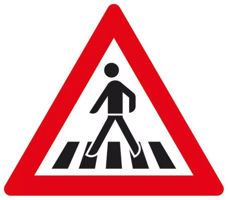 Verkehrszeichen VZ101-11 Fußgängerüberweg, Aufstellung rechts