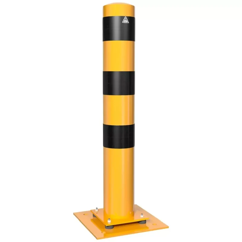 Stahlrohrpoller Ø 152x3,2 mm zum Aufdübeln, elastisch gelb / schwarz