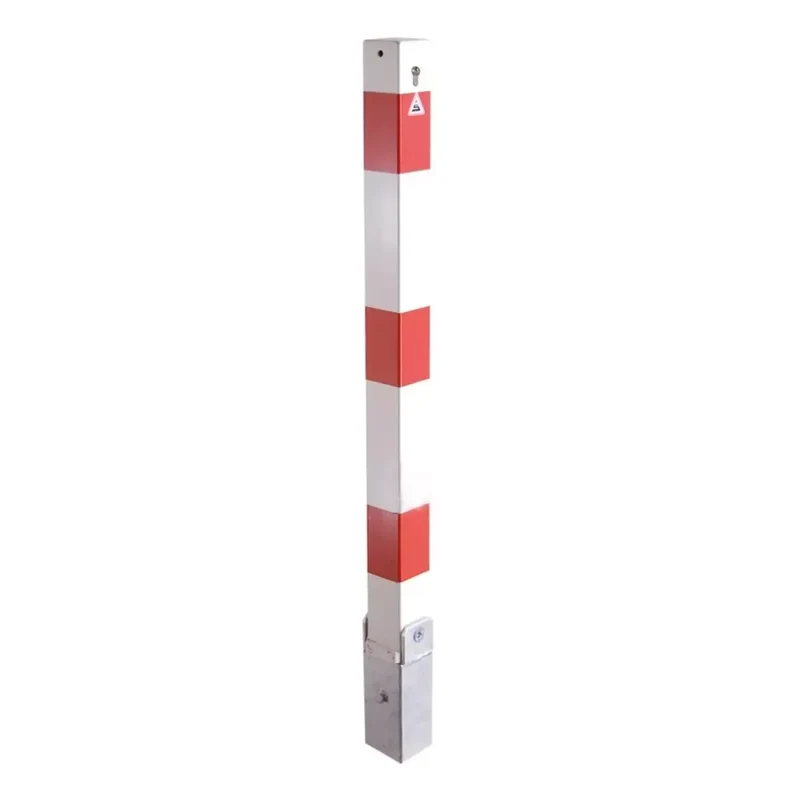 Absperrpfosten 70x70 mm, umlegbar, mit Profilzylinderschloss mit Hebe- Kippmechanik