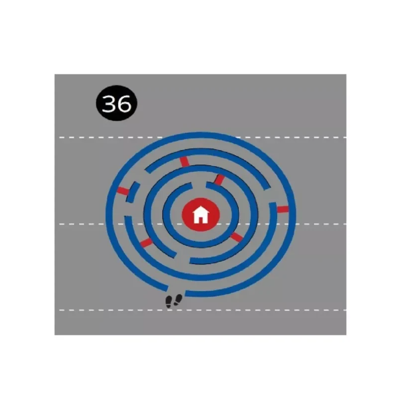 Decomark™ Spielplatzmarkierung, Rundes Labyrinth, 2000x2000 mm