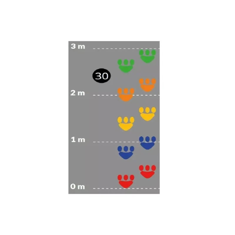 Decomark™ Spielplatzmarkierung, Tatzenabdrücke Bär, Satz mit 5 Paaren, 300x300 mm