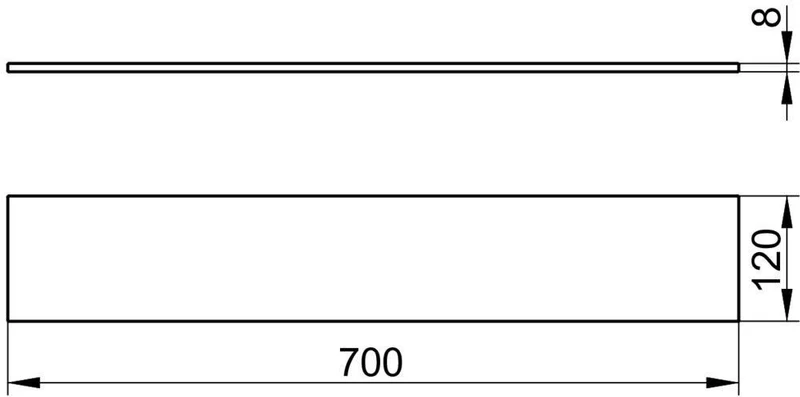 KEUCO Cristallinglas-Platte EDITION 400 ESG 1050x8x120 mm klar – Ablageplatte für Bad