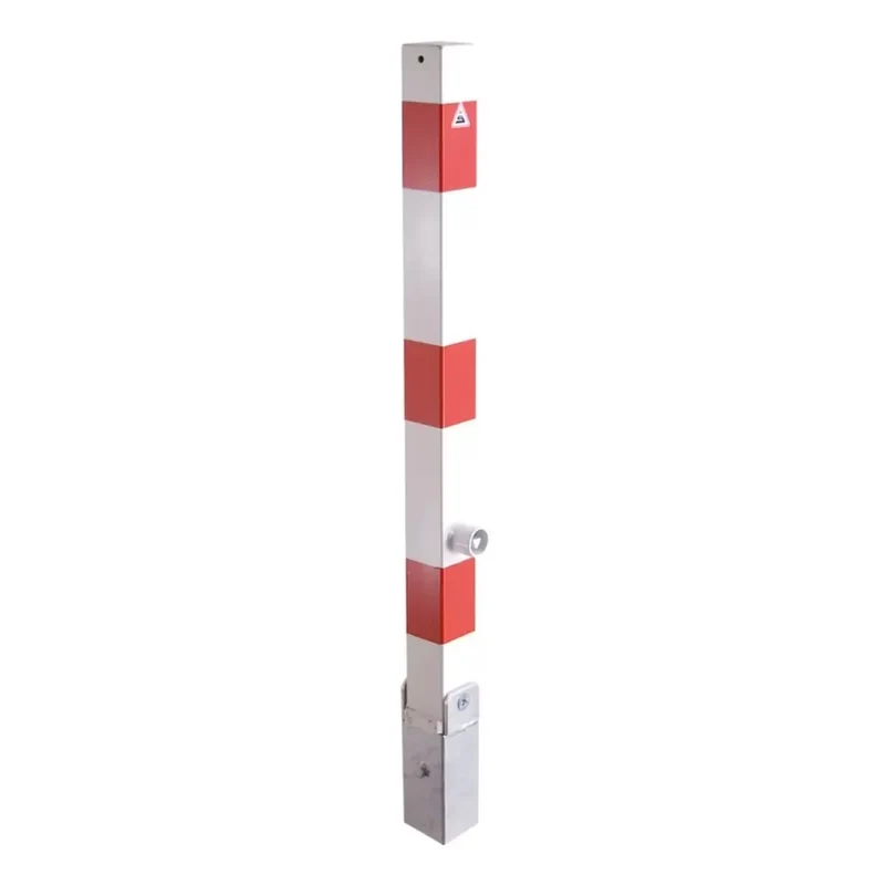 Absperrpfosten 70x70 mm, umlegbar, mit Dreikantverschluss mit Hebe- Kippmechanik