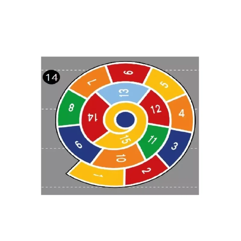 Decomark™ Spielplatzmarkierung, Spirale 1-15, 3249x3000 mm