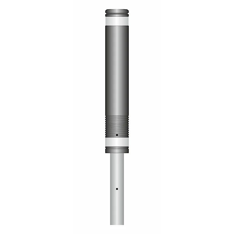 flexible Stilpoller City II DK-9, 800 x ø 130 mm, grau - 2 weiße Reflexfolienstreifen, aus recyceltem Gummi, mit integriertem Erdanker