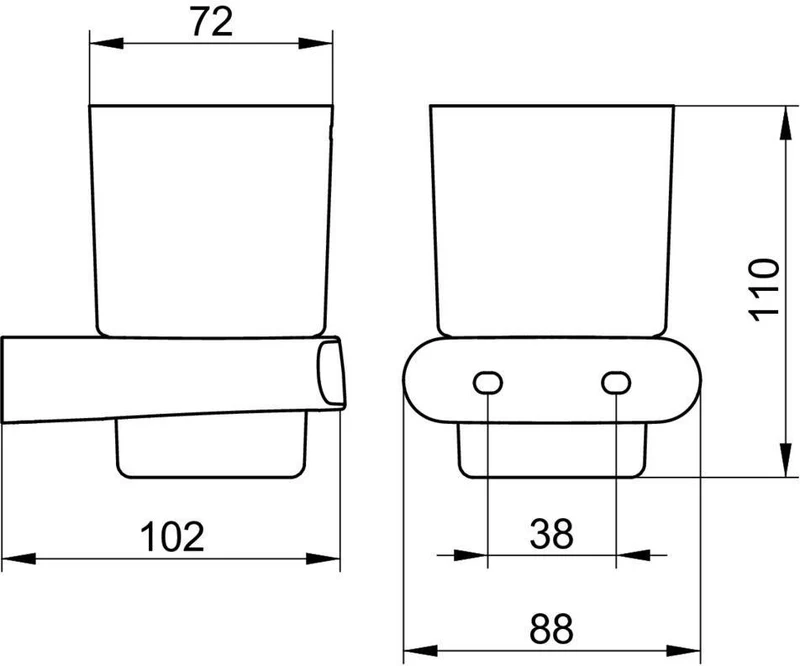 KEUCO Elegance Zahnputzbecher aus Echtkristallglas – matte Oberfläche, ohne Halter