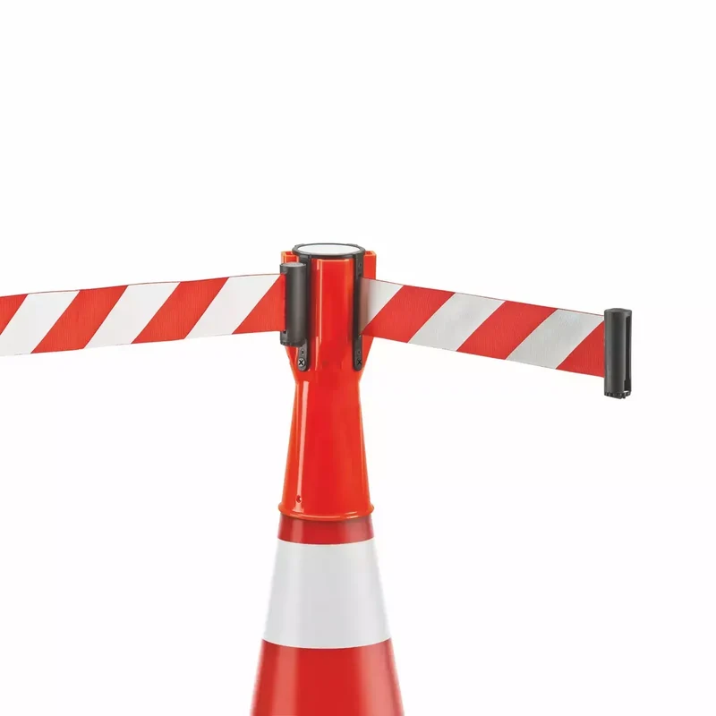 Warnbandrolle rot, 3.000 mm mit rot-weißem Band