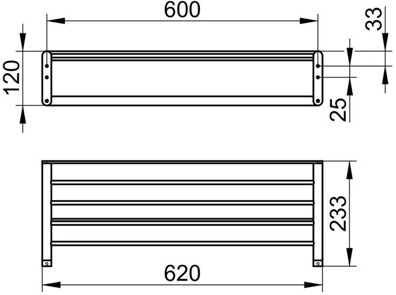 KEUCO Handtuchablage Elegance 11675, verchromt, 620 mm breit, 6 Stangen