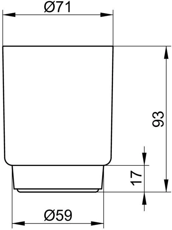 KEUCO Plan Acrylglas Zahnputzbecher klar – eleganter Becher ohne Halter für Bad & Gäste-WC