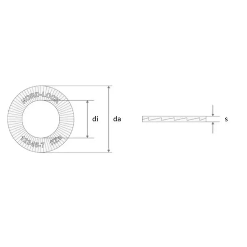 Nord-Lock Sicherungsscheibe Typ SP mit vergrößertem Aussendurchmesser, NL8sp, ST, Delta Protekt KL100 + VH 302 GZ