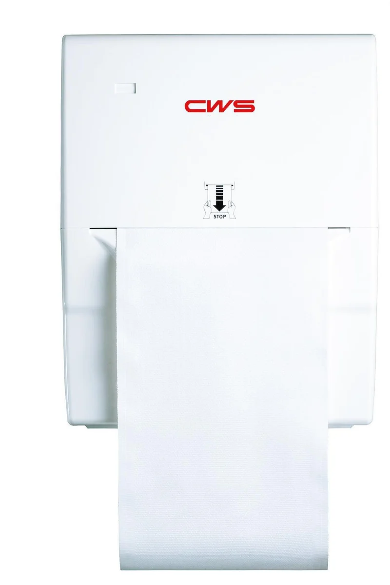 CWS Stoffhandtuchspender HeavyDuty 102er mit Schloss – weiß, 476,1 x 387,3 x 259 mm