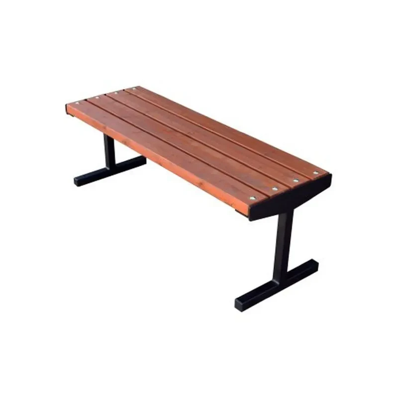 Bank Posener 125 cm, braun, Gestell schwarz RAL 9005