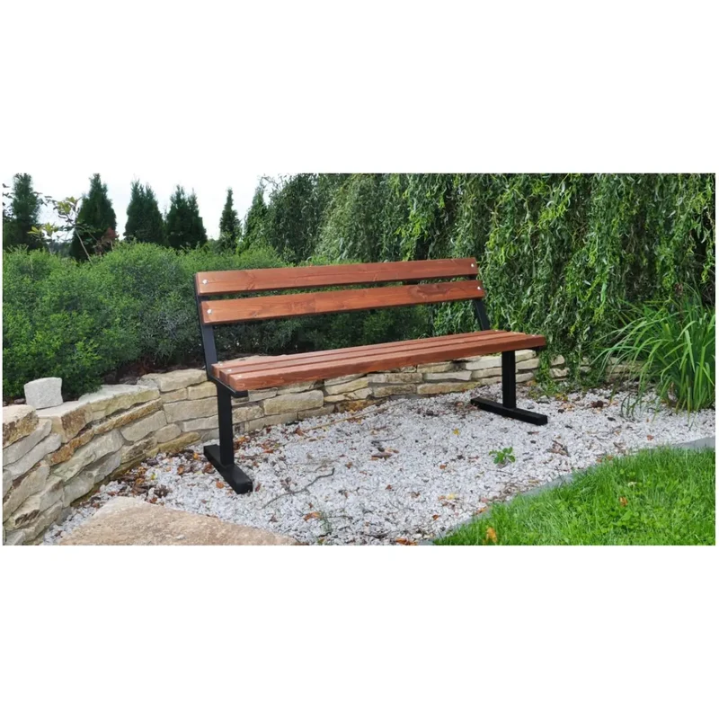 Bank Boston 2 175 cm, pinie, Gestell grau RAL 9006