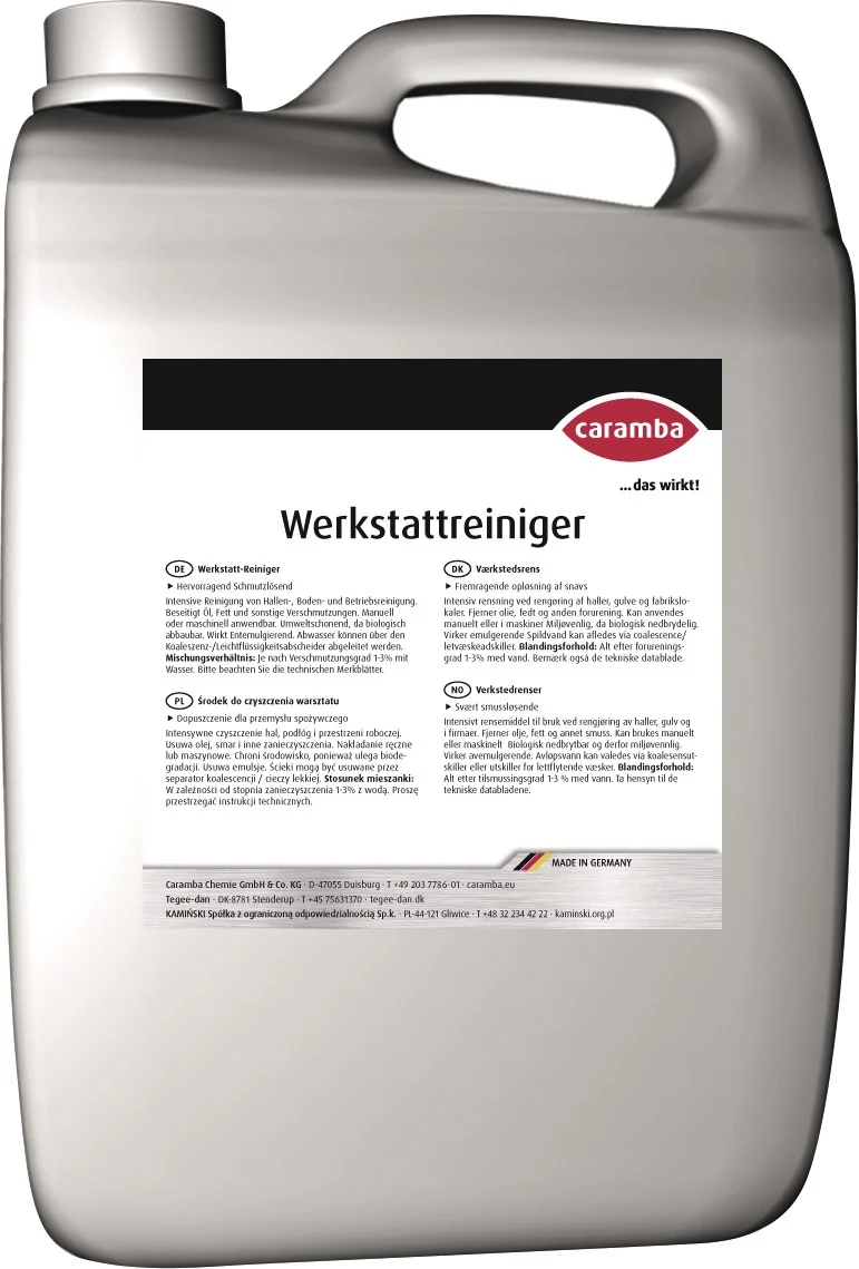 CARAMBA Werkstattreiniger 5l Konzentrat – Hochalkalischer Industriereiniger für Hallen- und Bodenreinigung
