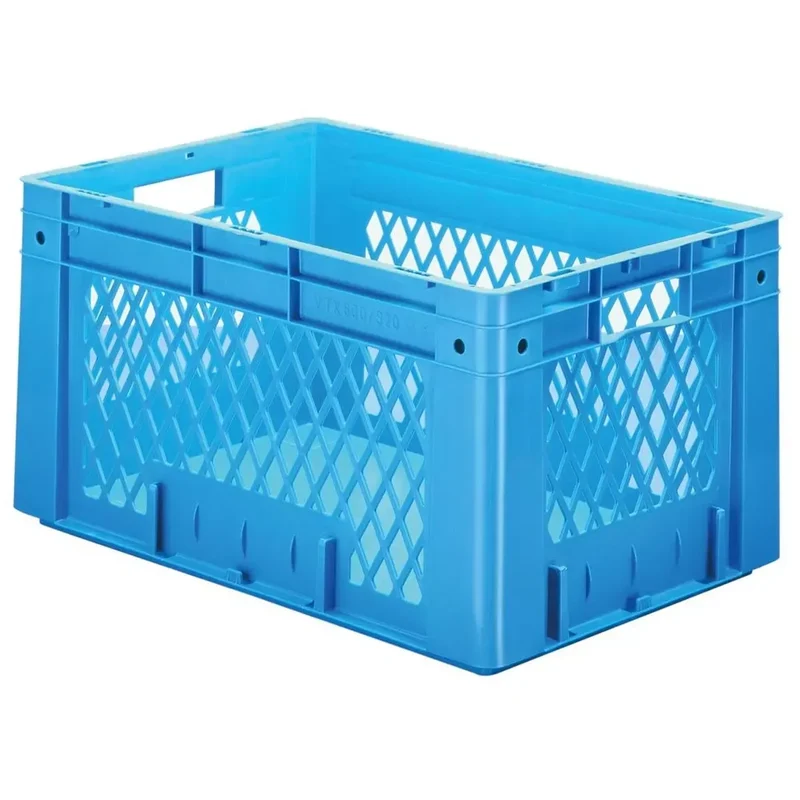 Schwerlast-Euronormbehälter, PP, Wände + Boden geschlossen, LxBxH 400x300x210 mm, Farbe blau, VE 4 Stück