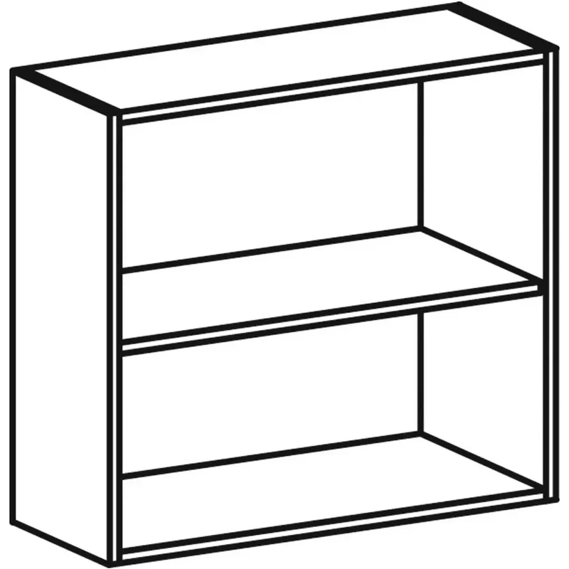 Büroregal, BxTxH 800x400x752 mm, 2 OH, 1 Boden, Justierfüße,lichtgrau